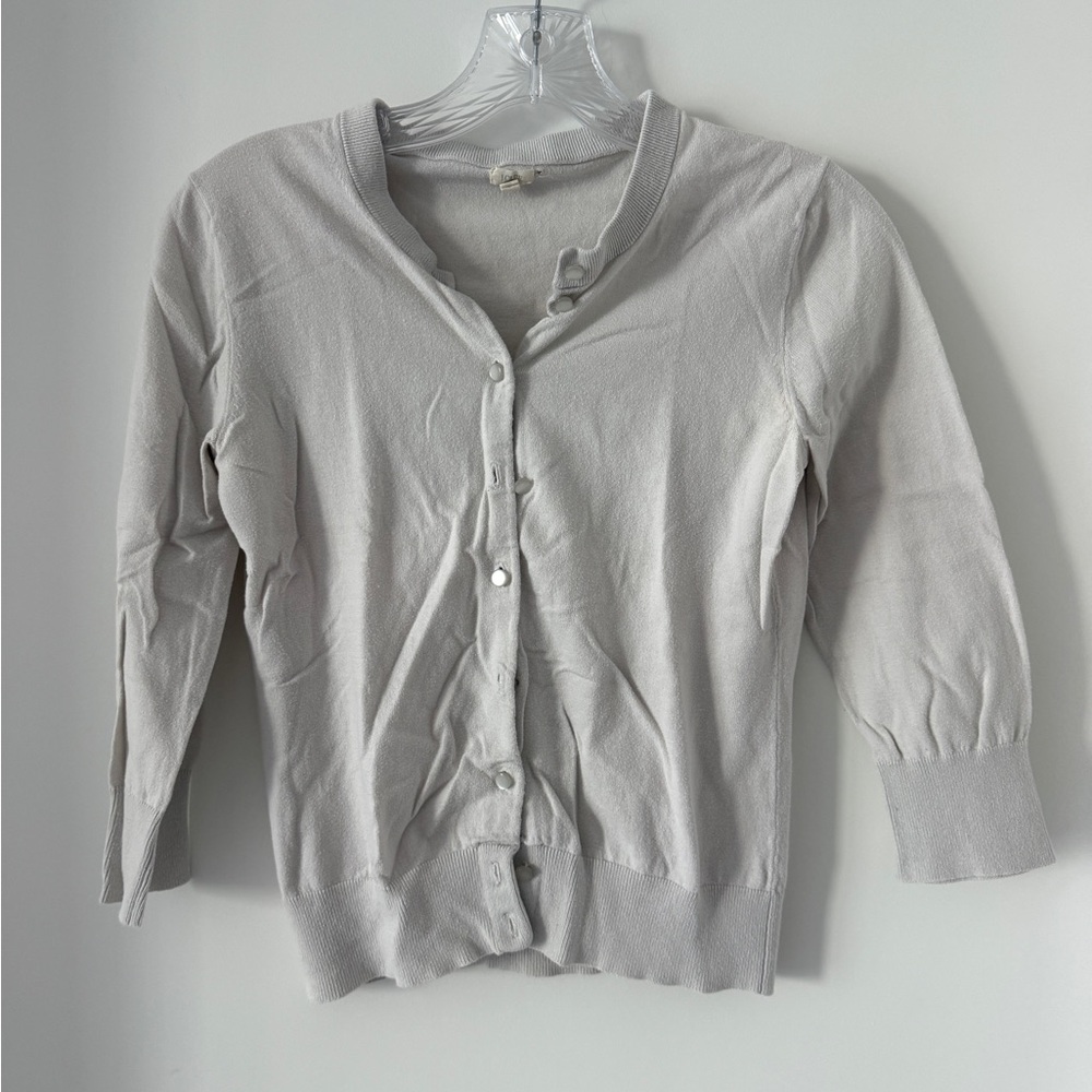 J. Crew Light Gray Cardigan Sweater